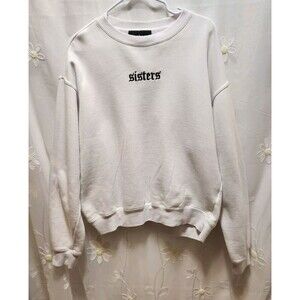 JAMES CHARLES SISTERS WOMEN LARGE WHITE SWEATER ESSENTIAL COZY WARM INFLUENCER